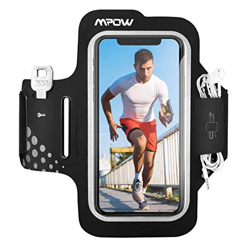 Mpow Fascia da Braccio Portacellulare per Correre, Sweatproof Porta Cellulare Braccio per iPhone 11 Pro/11/XR/XS/X/8/7, Galaxy S9/S8/S7, con Tasca per Chiave e per Carte (Per 4.7''-6.2'')