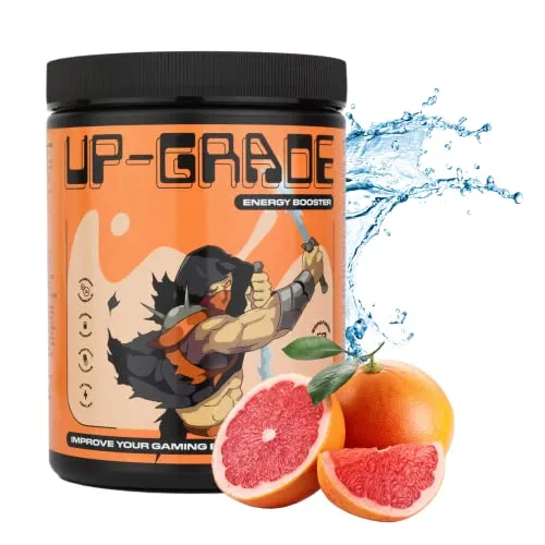 Up-Grade Energy Drink Pulver 600g - 60 Porzioni - eSports Gaming Booster - Migliora la Reazione e la Concentrazione - Aumenta la Resistenza - Nuova Formula Arricchita… (Grapefruit)