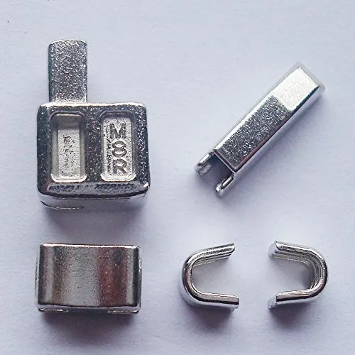 2 Confezioni di testine per cerniere lampo, colore argento, confezione con ferma cursore, con perno di inserimento, facili da usare per riparazioni di cerniere, misura 8