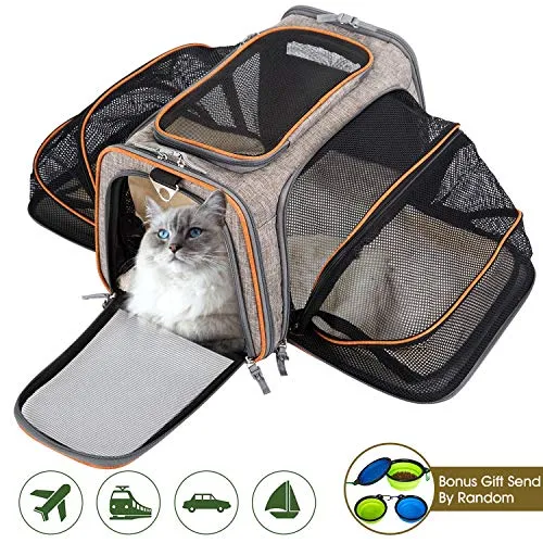 Movepeak - Trasportino per cani, gatti, cuccioli, approvato da compagnie aeree, espandibile, morbido, soffice, portatile, a forma di borsa