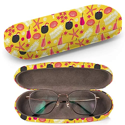 Art-Strap Custodia rigida per occhiali da sole, custodia per occhiali in materiale sintetico, con panno per la pulizia degli occhiali (Tropical Flowers Shell)