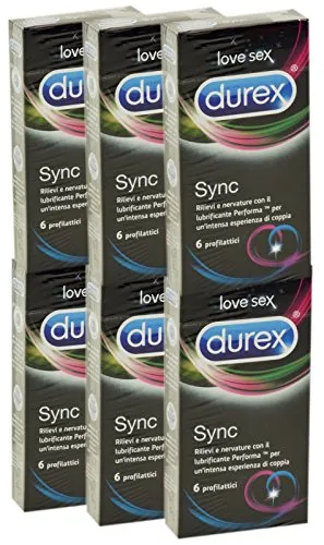 6 x Durex Sync preservativi 6 x 6 pezzi