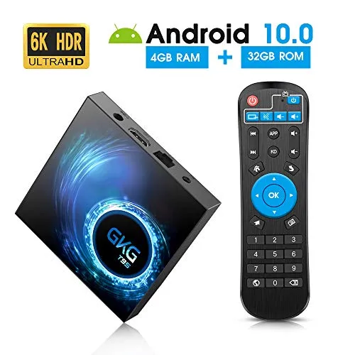 Android TV Box 10.0, GKG T95 TV Box 4GB RAM 32GB ROM Allwinner H616 Quad-core 64-bit Supporto 6K 3D WiFi 2.4GHz Android Box [2020 Versione]