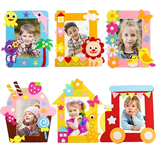 Kit Dai Da te Creativo Bambini, Yuccer 6 PCS Cornici per Foto Fai Da te Creativo Kit Lavoretti per Bambini Kit Lavoretti per Bambini