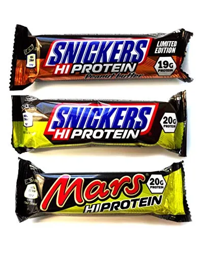 Mars, Spezial Protein, 18 barrette, Scatola mista – Snickers HI Protein Burro d’arachidi, Limited Edition, Snickers HI Protein, Mars Hi Protein. Ideali come snack proteici o come barrette gustose.