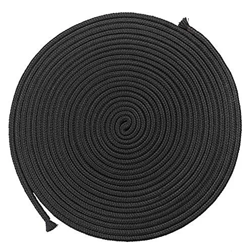 1 rotolo di corda di cotone, 10 metri, colore nero, morbida, multiuso, lavabile, resistente, multifunzionale, nero