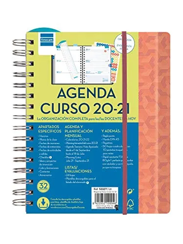 Finocam – Agenda Docente 2020-2021 Quarto – 155 x 212 settimana vista panoramica Magistral Esa Spagnolo