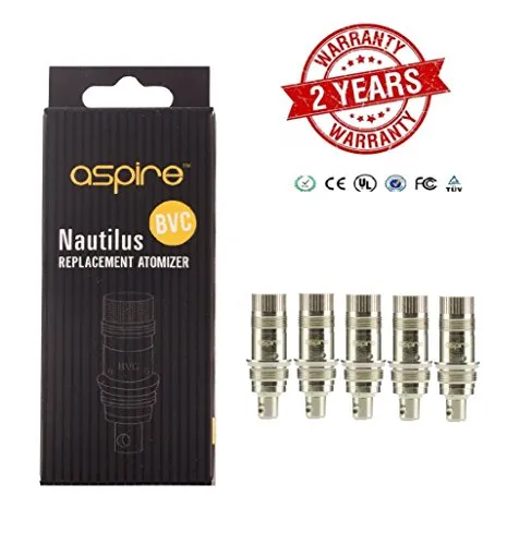 Aspire BVC (Bottom Vertical Coil) replacement Coils 5 Pack (1.8ohms)