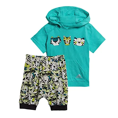 adidas Set ragazzi turchesi tigre, Turchese, 2-3 ans