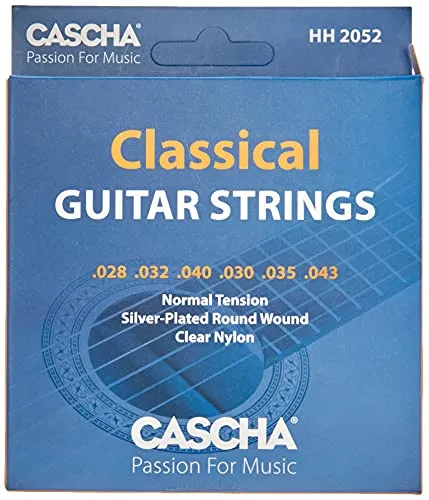 CASCHA Premium corde per chitarra classica - di alta qualità in acciaio al fosforo di bronzo corde per chitarra classica (set di 6 corde) - tensione normale