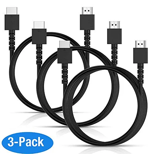 3-Pack Cavo HDMI Alta Velocità(1m&2m&3m),Snowkids Economy Cavo Ad Alta Velocità Antiscivolo e Resistente HDMI 1.4 Supporto 3D Ultimo Standard Compatibile,1080p,3D,ARC,LG,SONY,PS4