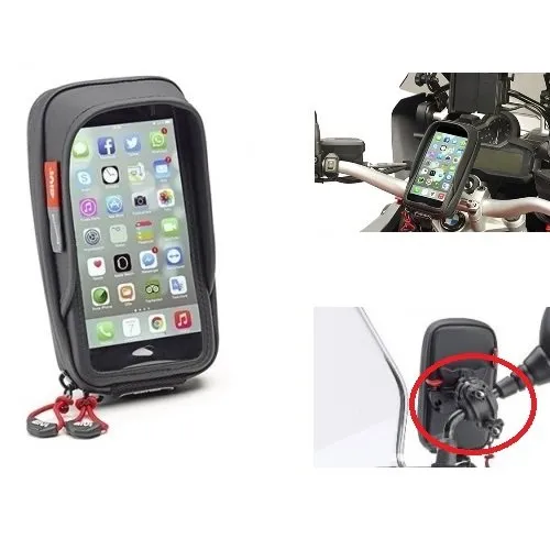 IPHONE X PORTA GPS SMARTPHONE TELEFONO CELLULARE GIVI S957B TOUCH DA MANUBRIO O PER SPECCHIETTO UNIVERSALE