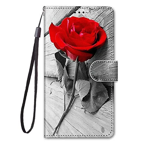 Nodigo per Huawei Y6 2019/Honor 8A Cover a Libro Pelle PU Portafoglio Magnetica con Disegni Animale Motivo Antiurto Case Flip Protettiva Silicone Bumper Belle Kawaii Custodia - Rosa