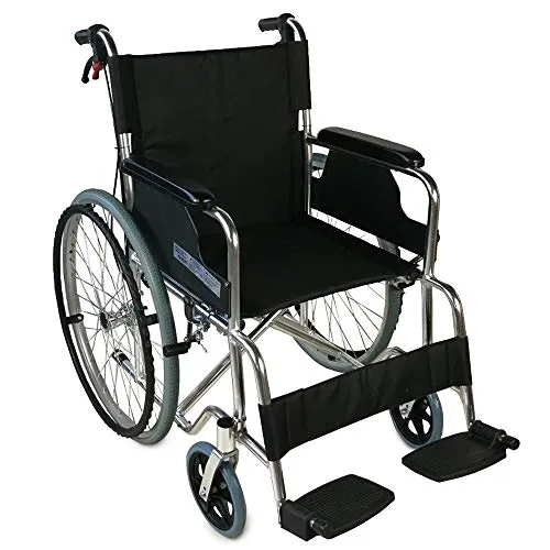 Mobiclinic, Sedia a rotelle pieghevole, Modello Palacio, Pieghevole, Alluminio, Leggera, Seduta 46 cm, Doppio sistema frenante, Schienale sdoppiato, Poggiapiedi pieghevole, Semovente, Semovente