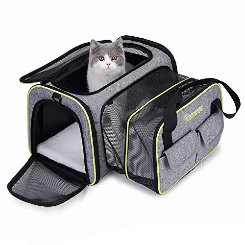 DADYPET Trasportino per Cani e Gatti,Trasportino Morbido per Animali Domestici, Dimensioni allarganti, Borsa Ripiegabile per Viaggio in Treno e Aereo (Dimensioni: 44,5 x 44,5 x 28 cm)