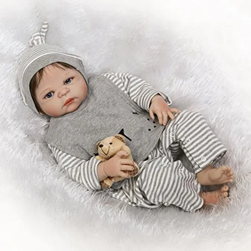 Nicery Reborn Baby Doll Bambole Bambola Duro Vinile in Silicone per Ragazzi e Ragazze Compleanno Regali Natalizi 20-22 inch 50-55 cm Giocattoli gx55z-60oit