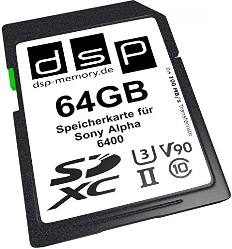 Scheda di memoria professionale UHS-II V90 da 64 GB per fotocamera digitale Sony Alpha 6400