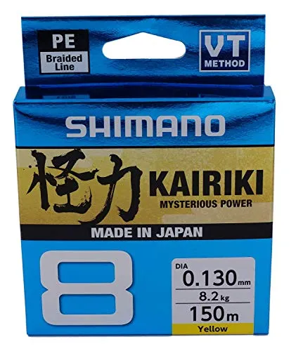 Altro Shimano Kairiki 8 Braided Line 150m 0.10mm/6.5kg Colore Yellow New 2019
