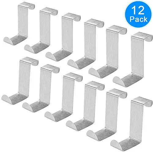 AUSTOR 12 Ganci per Porta Gancio Sopraporta in Acciaio Inox per Porta e Cassetto (2cm - 4.5cm)