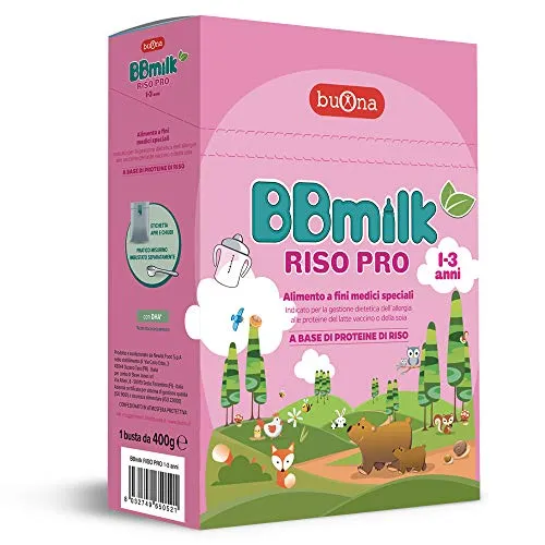 BUONA BBmilk RISO PRO da 1 a 3 Anni In caso di allergia alle proteine del latte vaccino o della soia 400g