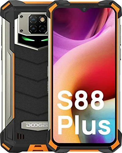 DOOGEE S88 Plus (2021) Smartphone robusto da 10000mAh Batteria, Smartphone 4G Dual SIM 8GB + 128GB, Fotocamera 48MP + 16MP, Helio P70 6.3"FHD Cellulare Android 10.0, IP68 / IP69K, NFC/Wireless Charge