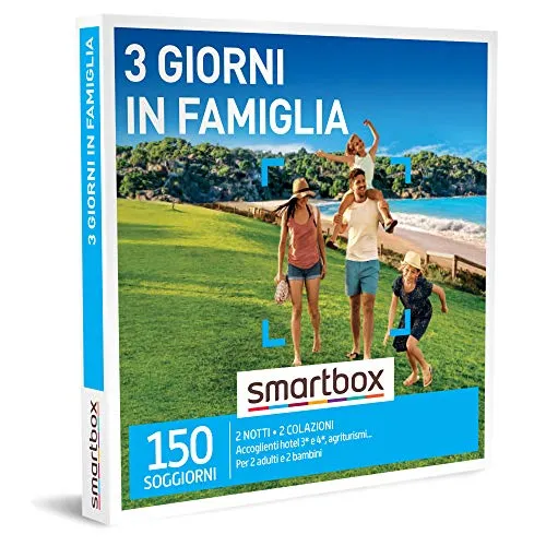 Smartbox - Cofanetto regalo 3 giorni in famiglia - Idea regalo per la famiglia - Due notti con colazione per 2 adulti e 2 bambini, Taglia unica