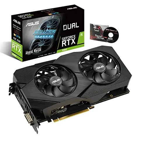 ASUS Dual GeForce RTX 2060 Advanced Edition EVO 6 GB GDDR6, Scheda Video Gaming, Dissipatore Biventola ad Alte Prestazioni per Gaming, Alti Refresh Rate e VR