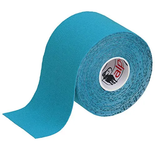 ALPIDEX Nastro Kinesiologico Tanti Colori 1/3/ 6/12 Rotoli 5 m x 5,0 cm E-Book Esempi Applicazione Tape Kinesiologico Muscolare Cerotto, Colore:luce blu, Quantità:1 rotolo