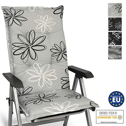 Beautissu Cuscino per Sdraio, poltrone e sedie da Giardino Floral 120x50x6cm - Extra Comfort - Colori Resistenti ai Raggi UV