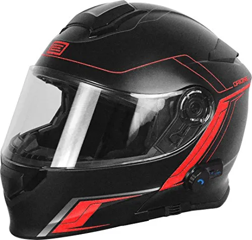 Origine Helmets 204271727100105 Delta Motion Matt Casco Apribile con Bluetooth Integrato, Rosso, L