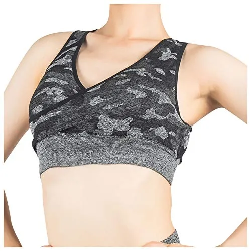 URIBAKY - Maglia da donna per il corpo di yoga, reggiseno fitness ad alta resistenza, a forma di poly anti-shock, per corse, da donna, con reggiseno Nero M