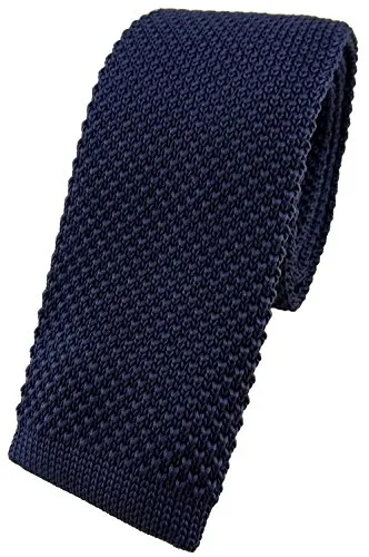 TigerTie qualità maglia cravatta - marino blu scuro monocromatico Uni