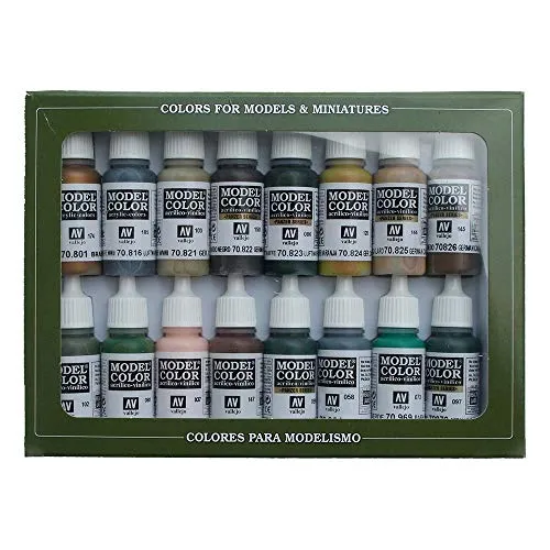 Vallejo Model Color Guerra Militare Tedesca - Set Pittura Acrilica, 16 x 17 ml, Colori Asortiti