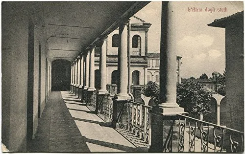1915 Faenza Istituto Salesiano atro degli studi colonne Ravenna Paris FP B/N VG Cartolina Postale