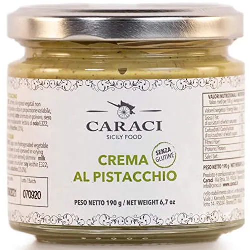 Crema Di Pistacchio Spalmabile SENZA GLUTINE Per Dolci Gelato Torta Pasticceria Crepes Panettone Torrone Barrette Granella Farina Topping Pasta Pesto E Tante Ricette Siciliane Tipiche Di Bronte