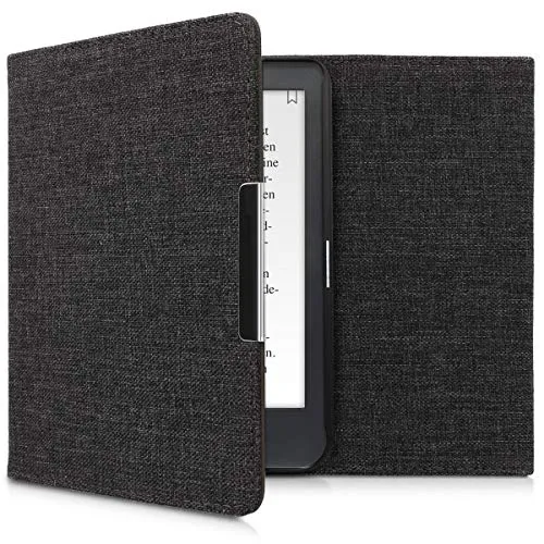 kwmobile Cover Compatibile con Kobo Clara HD - Custodia a Libro in Tessuto - Copertina Flip Case per Lettore eReader