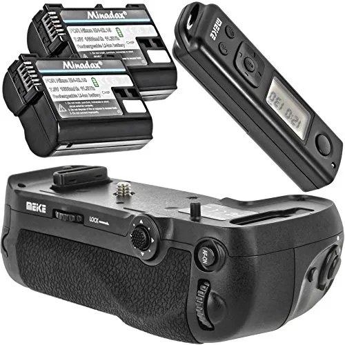 Meike – Impugnatura portabatteria per Nikon D850, sostitutivo per Nikon MB-D18 con 2 repliche di batterie EN-EL15 + scatto remoto con portata fino a 100 m, con frequenza radio 2.4 GHz – MK-D850 PRO