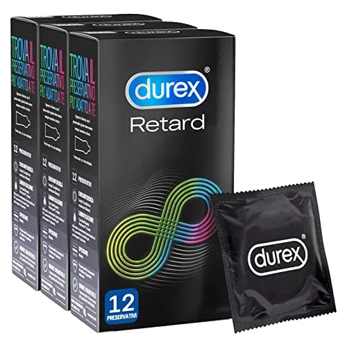 Kit 3x Durex Performa Preservativi Ritardanti per Prolungare il Piacere, 36 Profilattici