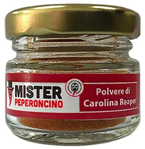 Carolina Reaper - Peperoncino in Polvere (5 Gr) - Il peperoncino più piccante del mondo - Mister Peperoncino