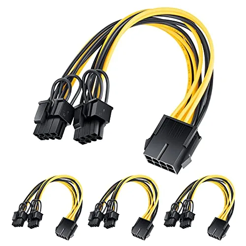GPU 8-pin PCI-E to 2 PCI-E 8-pin (6-pin + 2-pin) Power Cable (4Pack)