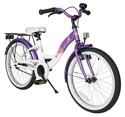 BIKESTAR Bicicletta Bambini 6-7 Anni Bici Bambino Bambina 20 Pollici Freno a Pattino e Freno a retropedale 20“ Classico Edition Viola e Bianco