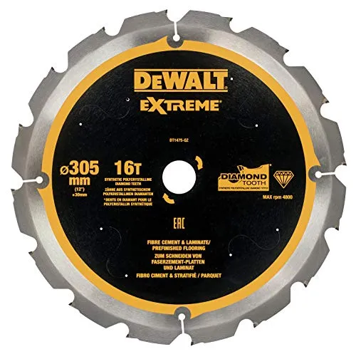 Dewalt DT1475-QZ DT1475-QZ-Hojas para Sierra Circular Multi-Material 305mm 16T, Colore:, Size, Set di 2 Pezzi