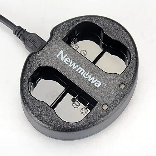 Newmowa Doppio Caricatore USB per Nikon EN-EL15 e Nikon 1 V1, D500, D600, D610, D750, D800, D800E, D810, D810A, D850, D7000, D7100, D7200, Z7