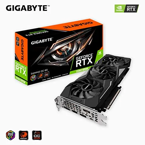 Gigabyte Nvidia RTX2060 Super Gaming OC 8G Fan GDDR6 DP/HDMI PCI Express scheda grafica, GV-N206S-GAMING OC-8GC