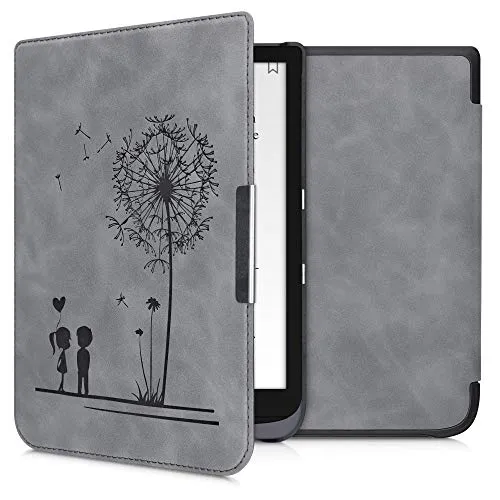 kwmobile Custodia compatibile con Pocketbook InkPad 3/3 Pro/Color - Cover in simil pelle magnetica Flip Case Custodia per eReader grigio