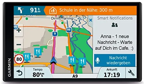 Garmin Drivesmart 61 EU LMT-D Navigatore 6.95" Edge-To-Edge Smart, Mappa Italia Europa Completa, Aggiornamento a Vita e Servizi Live via Bluetooth e Infotraffico Digitale DAB