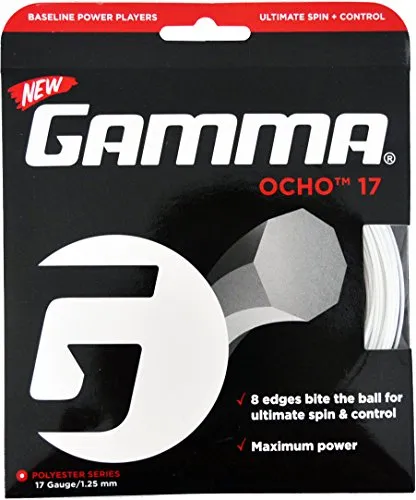 Gamma Corda per Racchetta da Tennis Ocho 17 Set, Bianco, 12.2 m, Go/15