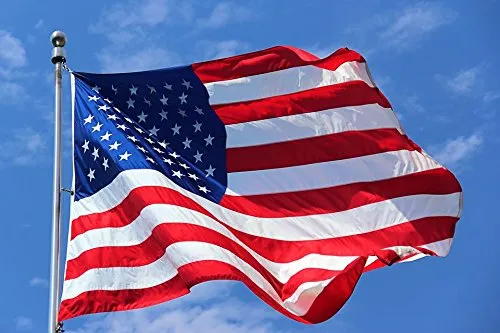 Bandiera USA STATI UNITI 100x150 cm in poliestere NAUTICO 115 gr/mq con doppia piega perimetrale, corda e guaina. Adatta sia IN/OUT DOOR