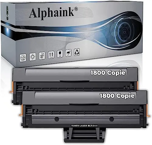 Alphaink Toner AI-KIT2-MLT-D111L, Kit 2 da 1800 Copie, Compatibili per Samsung Xpress 2022 2026 2022W 2070 2020 2070F 2070FW 2070W