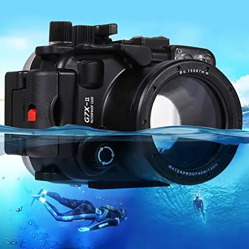 ZAORUN - Custodia subacquea per fotocamera compatibile con Canon G7 X Mark II, 40 m, profondità subacquea, custodia impermeabile per fotocamera
